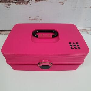 Vintage 1980s 1990s Caboodles Makeup Case Hot Pink
